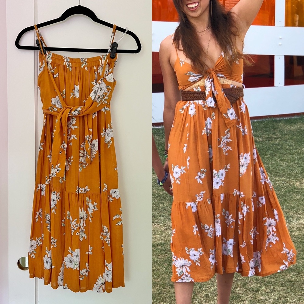 Faithfull the Brand Chelsea Floral Co-ord crop top/midi skirt set XS/S